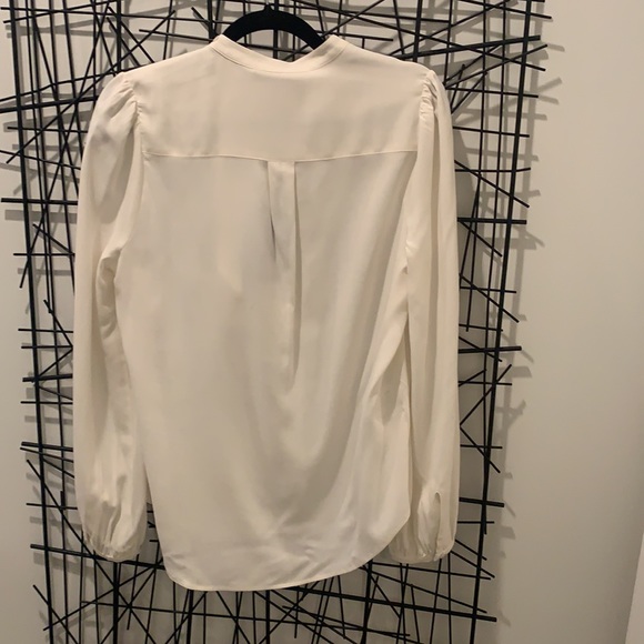 Tie-front Silk Top In Gardenia - Picture 3 of 5